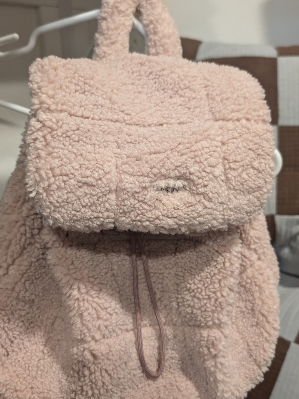 DKNY Blush Sherpa-Trim Backpack